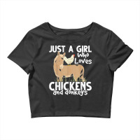 Just A Girl Who Loves Chickens And Donkeys Farmer Donkey T Shirt Crop Top | Artistshot