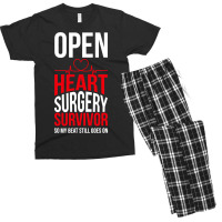 Open Heart Surgery Survivor My Beat Still Goes On T Shirt Men's T-shirt Pajama Set | Artistshot