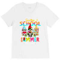 Pe Teacher Gnome Goodbye School Hello Summer V-neck Tee | Artistshot