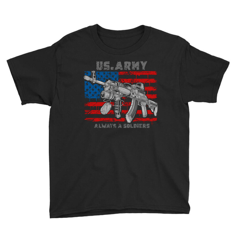 America Usa Army Machine Gun Youth Tee by Vishaka | Artistshot