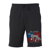 America Usa Army Machine Gun Fleece Short | Artistshot