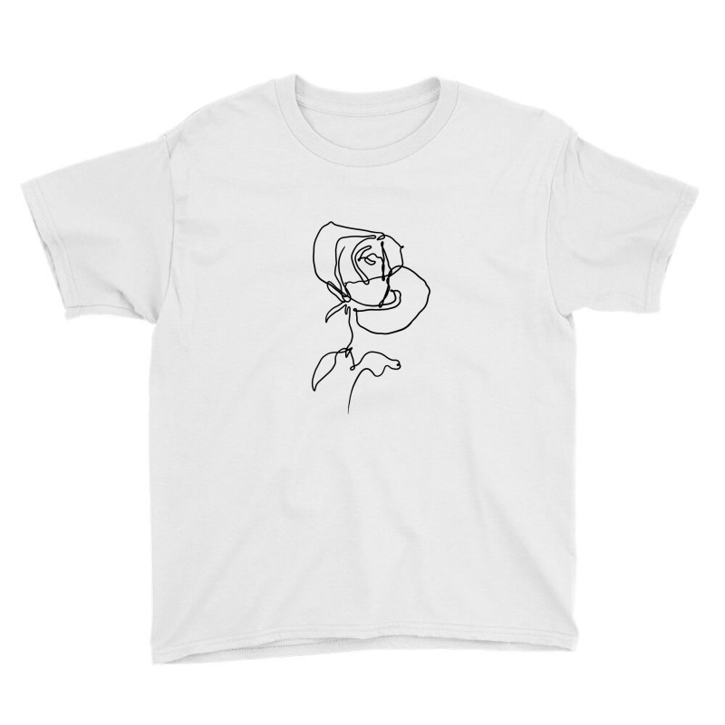 Rose Flower With Leaves Youth Tee by Doodle Intent | Artistshot