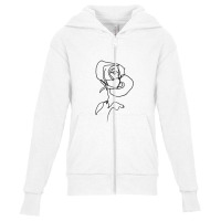 Rose Flower With Leaves Youth Zipper Hoodie | Artistshot