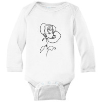 Rose Flower With Leaves Long Sleeve Baby Bodysuit | Artistshot