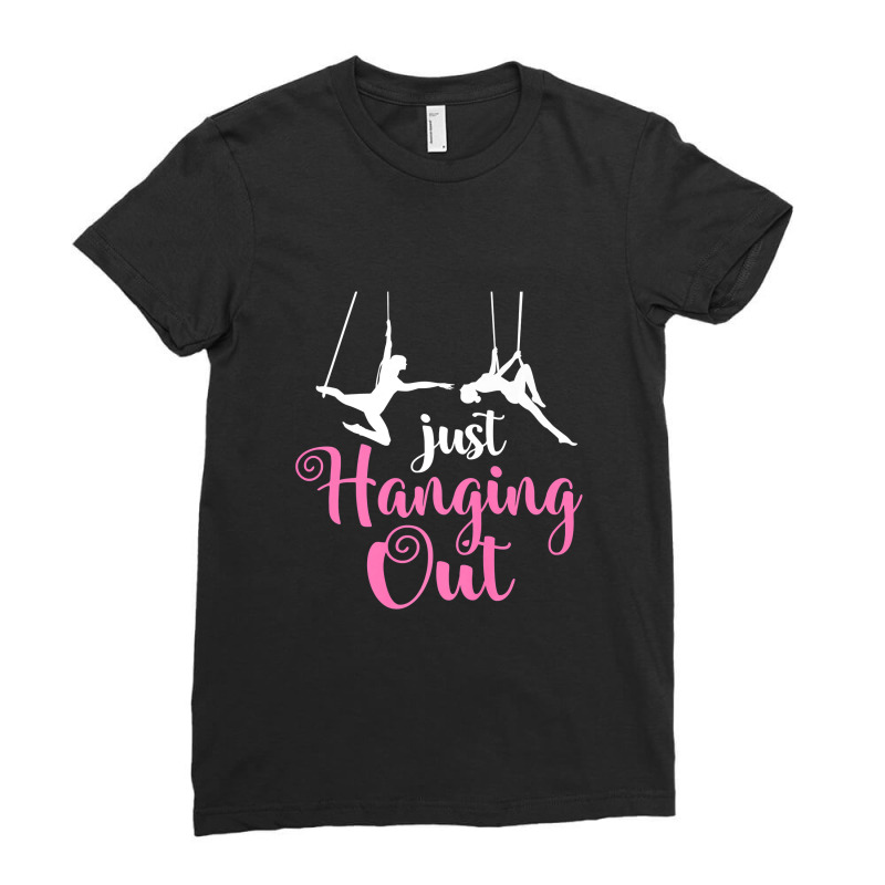 Just Hanging Out Aerial Yoga Dance Aerial Silks Dancer Premium T Shirt Ladies Fitted T-Shirt by Michael_Wineinger | Artistshot