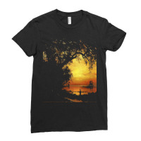 Famous Paintings T  Shirt Island Of New Providence By Albert Bierstadt Ladies Fitted T-shirt | Artistshot