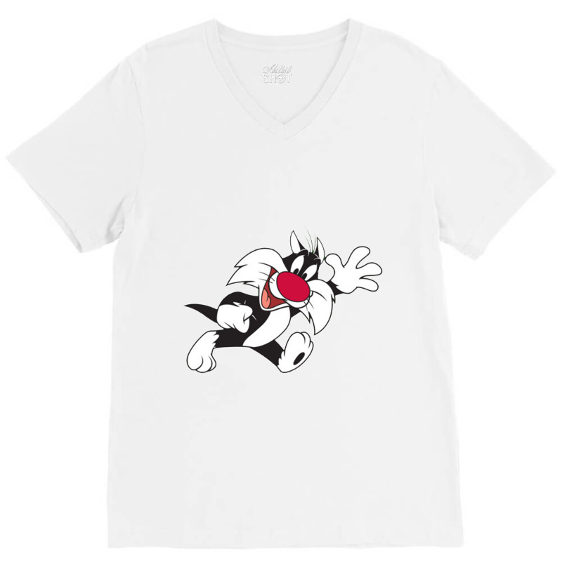 Sylvester Cat V-Neck Tee by robinjumpstart | Artistshot