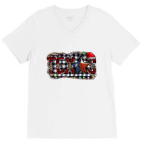 Leopard Plaid Print Texas Merry Christmas T Shirt V-neck Tee | Artistshot