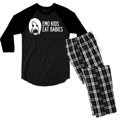 Emo Kids Eat Babies Men's 3/4 Sleeve Pajama Set Designed By Icang Waluyo