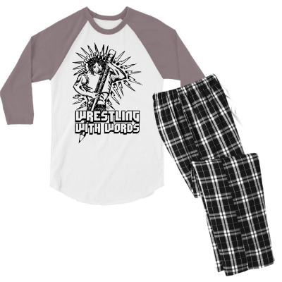 Wrestling With Words Men's 3/4 Sleeve Pajama Set Designed By Icang Waluyo