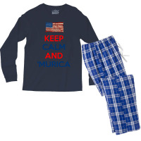 Keep Calm And Murica Men's Long Sleeve Pajama Set | Artistshot