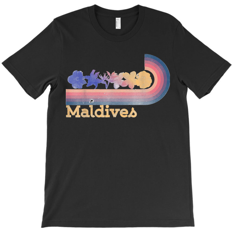 Retro Maldives Tropical Flowers 80's Style Surfing T Shirt T-shirt | Artistshot