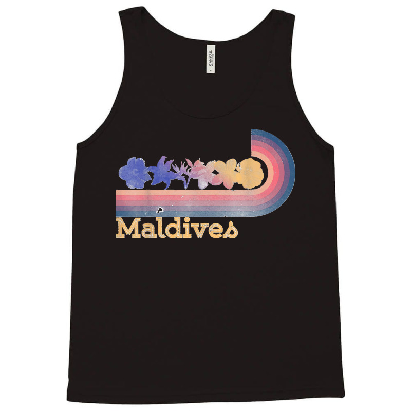 Retro Maldives Tropical Flowers 80's Style Surfing T Shirt Tank Top | Artistshot