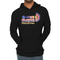 Retro Maldives Tropical Flowers 80's Style Surfing T Shirt Lightweight Hoodie | Artistshot