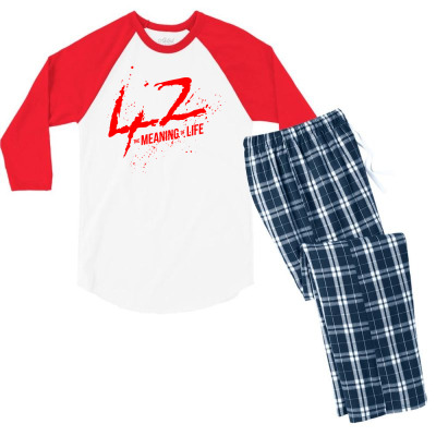 42 The Meaning Life Men's 3/4 Sleeve Pajama Set Designed By Icang Waluyo