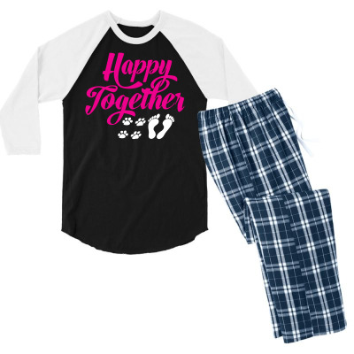 Happy Together With Pet Men's 3/4 Sleeve Pajama Set Designed By Icang Waluyo