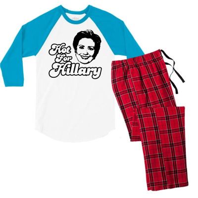 Hot For Hillary Men's 3/4 Sleeve Pajama Set Designed By Icang Waluyo