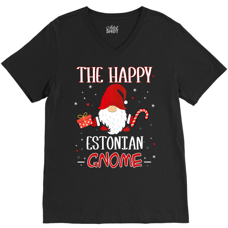 Womens Estonian Christmas Gnome Costume Matching Family V Neck T Shirt V-neck Tee | Artistshot