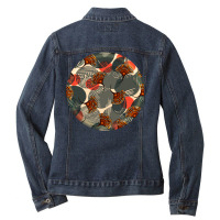 African Fabric Pattern Round Earrings 5 Ladies Denim Jacket | Artistshot