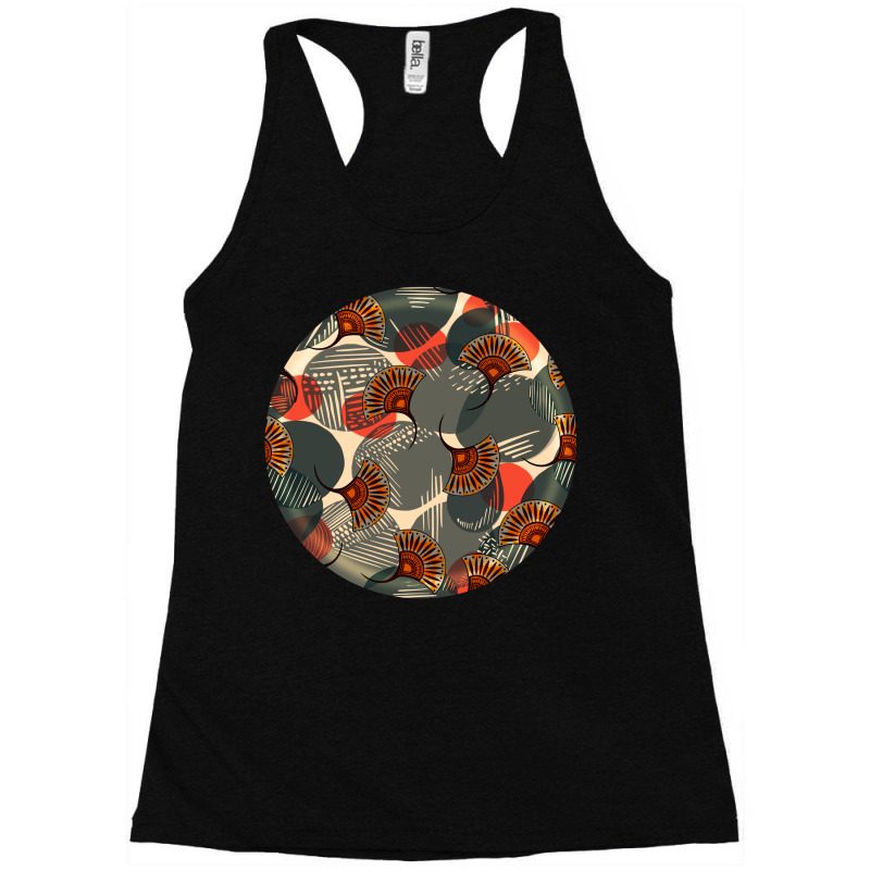 African Fabric Pattern Round Earrings 5 Racerback Tank by BundleAndBundleShop | Artistshot