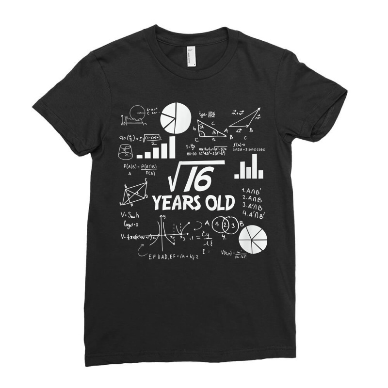 Birthday Square Root Math Problem Fun Calculation 4th T Shirt Ladies Fitted T-Shirt by tognifx | Artistshot