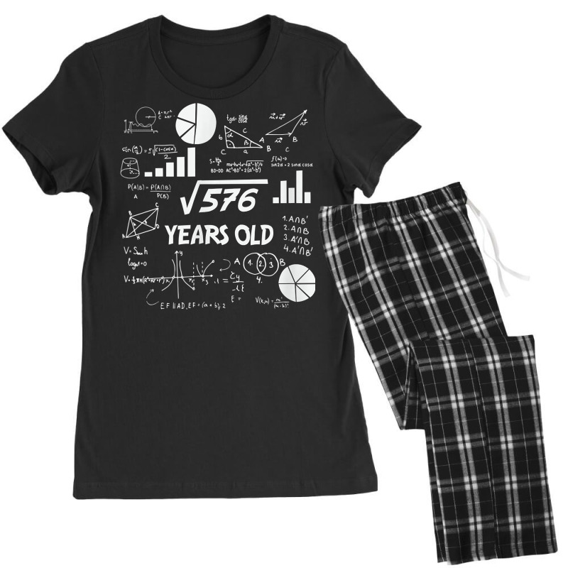 Birthday Square Root Math Problem Fun Calculation 24th T Shirt Women's Pajamas Set by tognifx | Artistshot