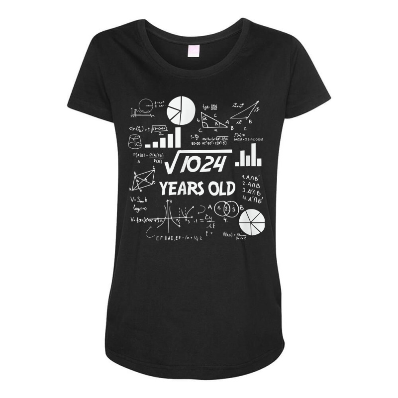 Birthday Square Root Math Problem Fun Calculation 32nd Bday T Shirt Maternity Scoop Neck T-shirt by tognifx | Artistshot