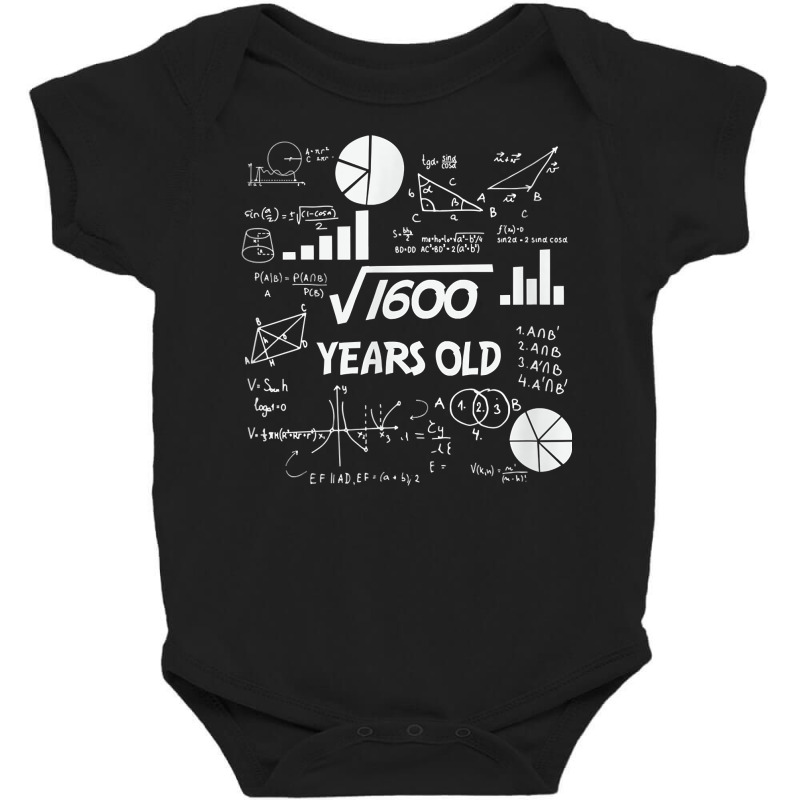 Birthday Square Root Math Problem Fun Calculation 40th T Shirt Baby Bodysuit by tognifx | Artistshot