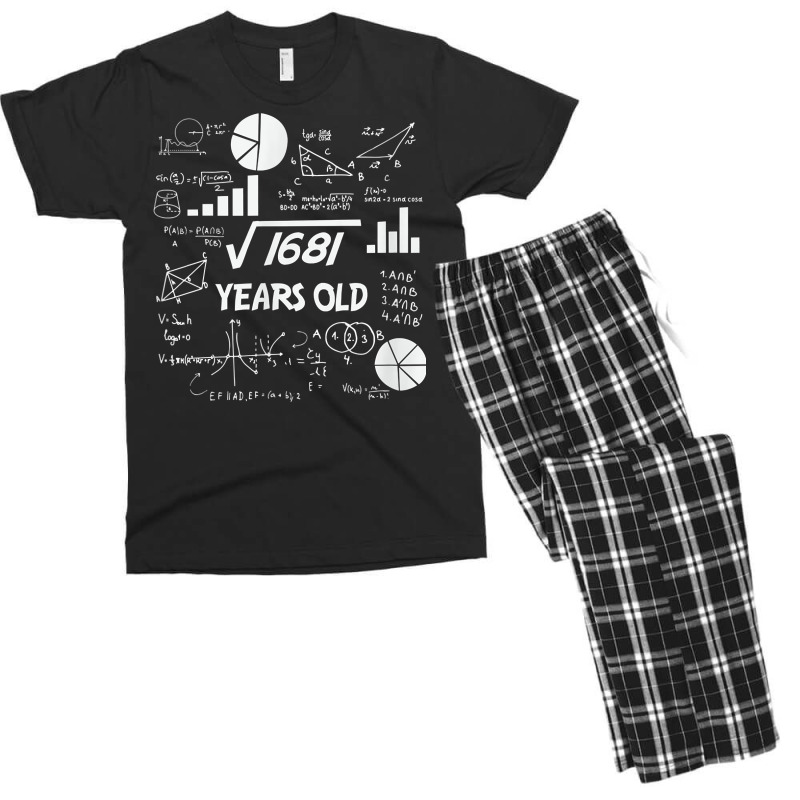 Birthday Square Root Math Problem Fun Calculation 41st T Shirt Men's T-shirt Pajama Set by tognifx | Artistshot