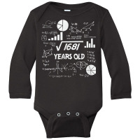 Birthday Square Root Math Problem Fun Calculation 41st T Shirt Long Sleeve Baby Bodysuit | Artistshot