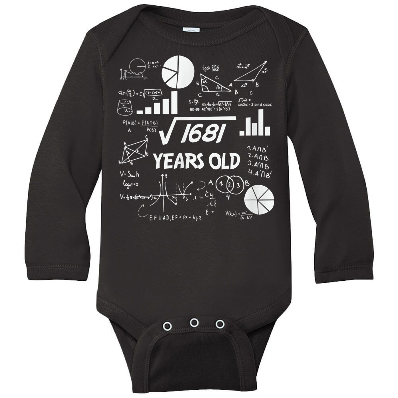 Birthday Square Root Math Problem Fun Calculation 41st T Shirt Long Sleeve Baby Bodysuit by tognifx | Artistshot