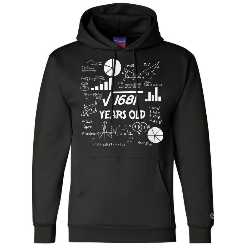 Birthday Square Root Math Problem Fun Calculation 41st T Shirt Champion Hoodie by tognifx | Artistshot