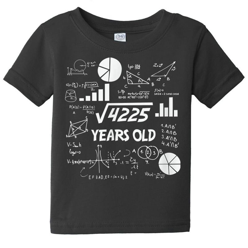 Birthday Square Root Math Problem Fun Calculation 65th T Shirt Baby Tee by tognifx | Artistshot