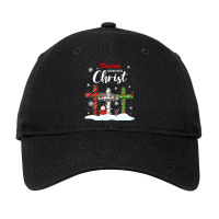 Christmas Begins With Christ Snowman Christian Cross Xmas T Shirt Adjustable Cap | Artistshot