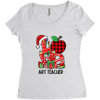 Love Art Teacher Santa Artist Painter Christmas Xmas Pajamas T Shirt Women's Triblend Scoop T-shirt | Artistshot