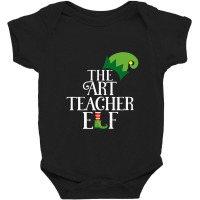 Art Teacher Elf Matching Family Group Christmas Party Pajama T Shirt Baby Bodysuit | Artistshot