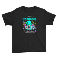 Cute Gnome I Am A Cervical Cancer Warrior Family Awareness T Shirt Youth Tee | Artistshot