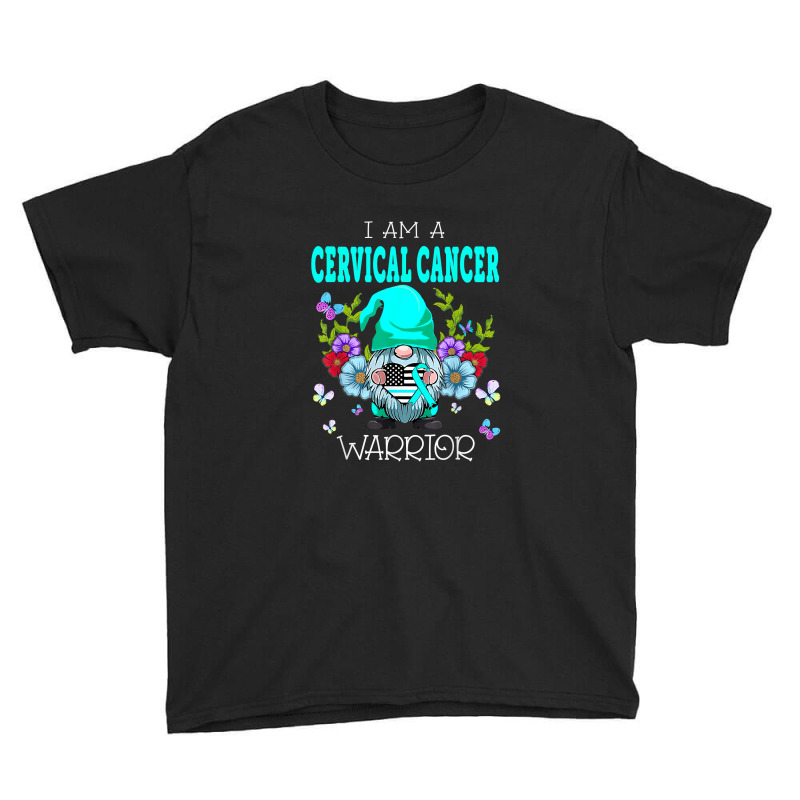 Cute Gnome I Am A Cervical Cancer Warrior Family Awareness T Shirt Youth Tee | Artistshot