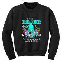 Cute Gnome I Am A Cervical Cancer Warrior Family Awareness T Shirt Youth Sweatshirt | Artistshot