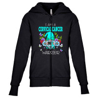 Cute Gnome I Am A Cervical Cancer Warrior Family Awareness T Shirt Youth Zipper Hoodie | Artistshot