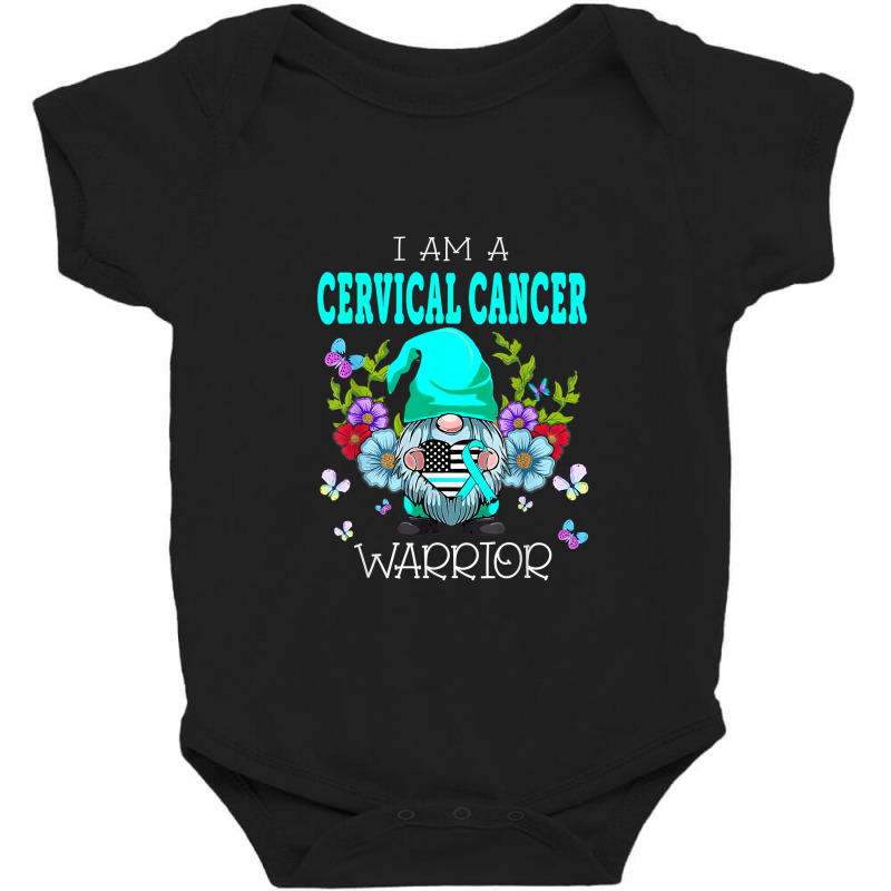 Cute Gnome I Am A Cervical Cancer Warrior Family Awareness T Shirt Baby Bodysuit | Artistshot