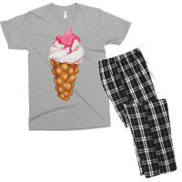 Bubble Waffle Ice Cream T  Shirt Egg Bubble Waffle Vanilla Ice Cream W Men's T-shirt Pajama Set | Artistshot