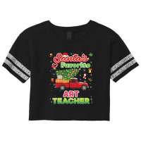 Santa's Favorite Art Teacher Christmas Tree Truck Sweater T Shirt Scorecard Crop Tee | Artistshot