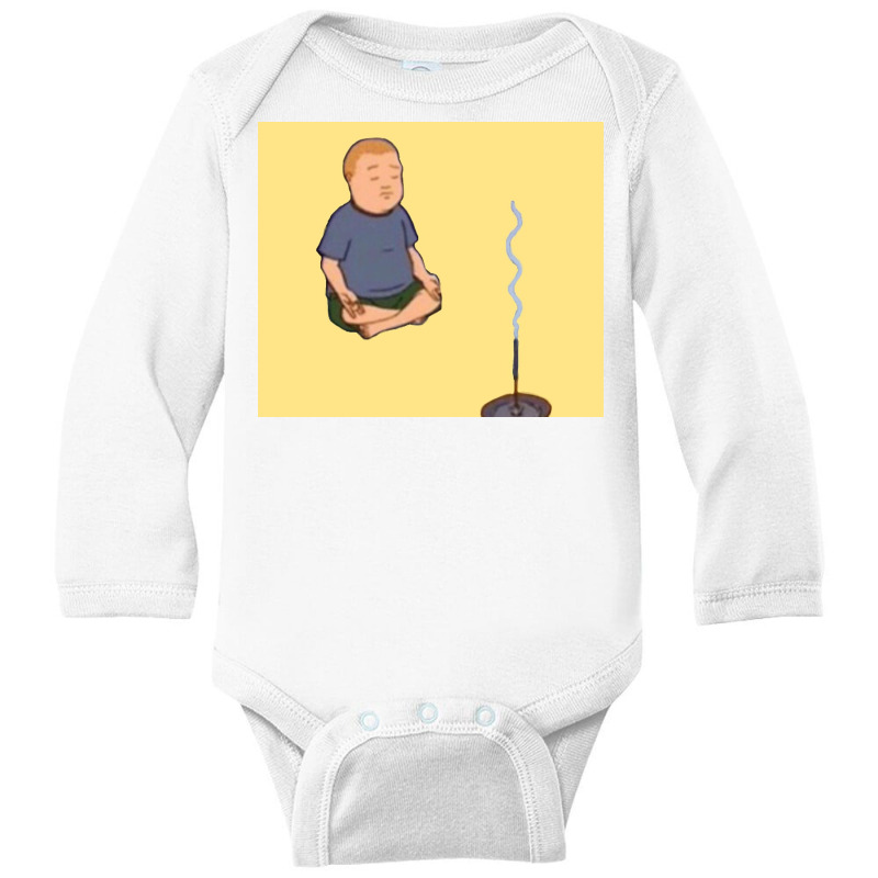 Bobby Meditating Long Sleeve Baby Bodysuit by Langolk | Artistshot