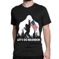 Let's Go Brandon Camping Bigfoot Rock And Roll Us Flag Classic T-shirt | Artistshot