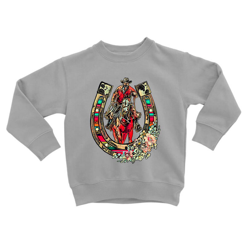 Western Cowgirl Cowboy Horseshoe Rodeo Bronco Bucking Horse T Shirt Toddler Sweatshirt by Jeremy_Hutson | Artistshot