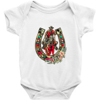 Western Cowgirl Cowboy Horseshoe Rodeo Bronco Bucking Horse T Shirt Baby Bodysuit | Artistshot