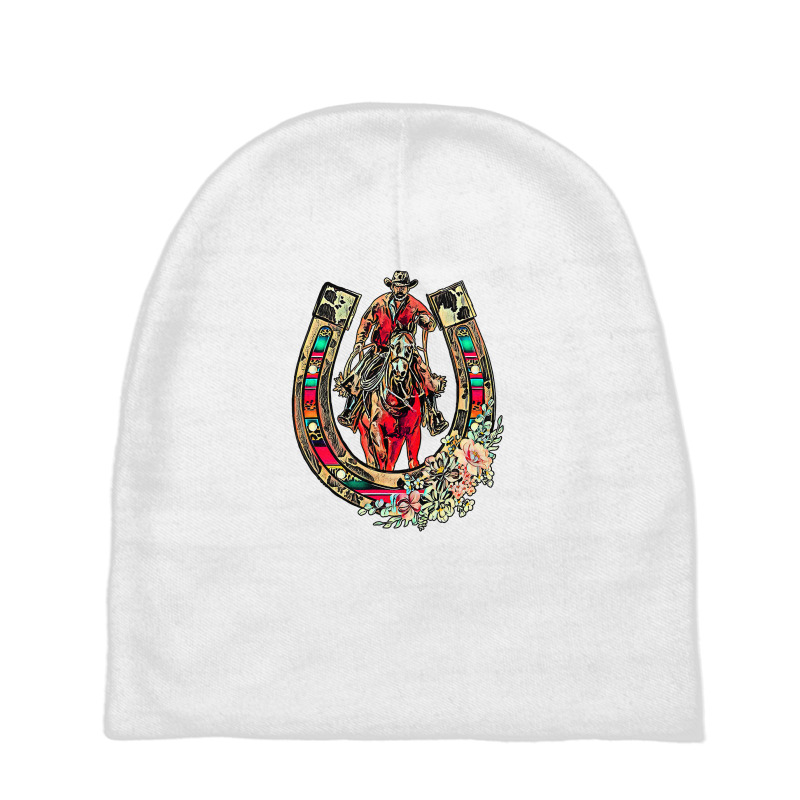 Western Cowgirl Cowboy Horseshoe Rodeo Bronco Bucking Horse T Shirt Baby Beanies by Jeremy_Hutson | Artistshot