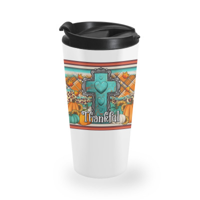 Fall Thankfull Cross Travel Mug Designed By Jasminsmagicworld