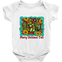 Western Leopard Plaid Cow Print Cactus Merry Christmas Y'all T Shirt Baby Bodysuit | Artistshot